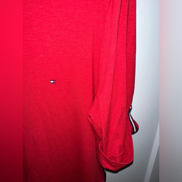 Tommy Hilfiger Red Boat Neck 3/4 Sleeve Pullover Top Blouse Women's Sz L - Picture 4 of 4